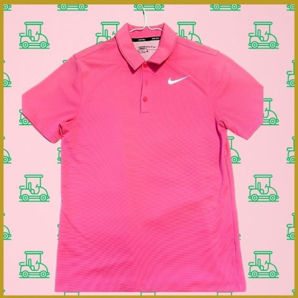 Nike Golf Standard Fit Dri Fit Polo Shirt in Bold Highlighter Pink, Size SM